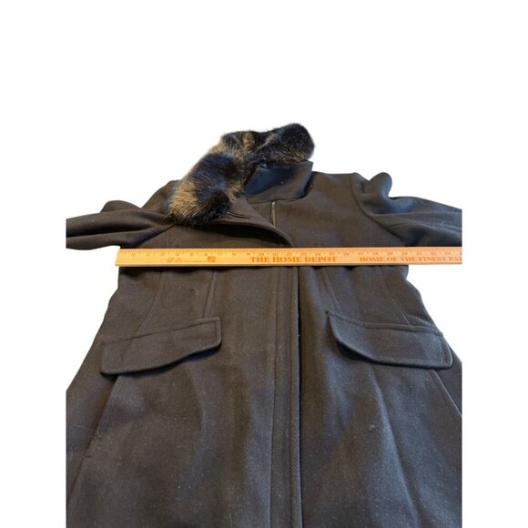 Vince Camuto Military Plaid Faux Fur Collar Size Large - Picture 6 of 11